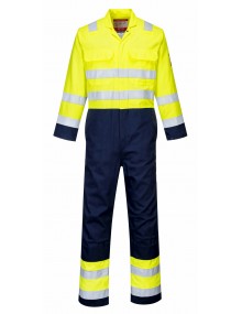 Portwest BIZ7 - Hi-Vis Anti-Static Bizflame Pro Coverall - Yellow/Navy Clothing